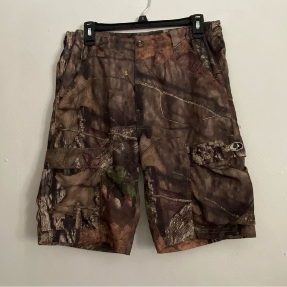 Mossy Oak Shorts Mens Size 32 Camouflage Flap‎ Pocket Missing Button On Pocket - Picture 1 of 12